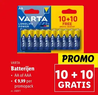 Lidl Varta Batterijen aanbieding