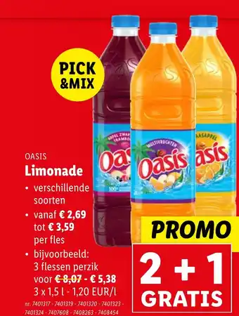 Lidl Oasis Limonade aanbieding