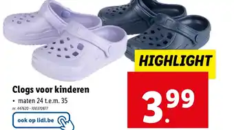 Lidl Clogs voor kinderen aanbieding