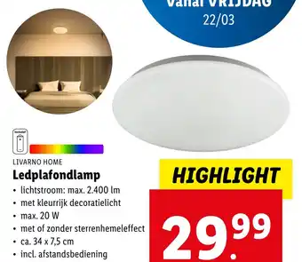Lidl LIVARNO HOME Ledplafondlamp aanbieding