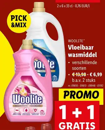 Lidl Woolite vloeibaar wasmiddel aanbieding