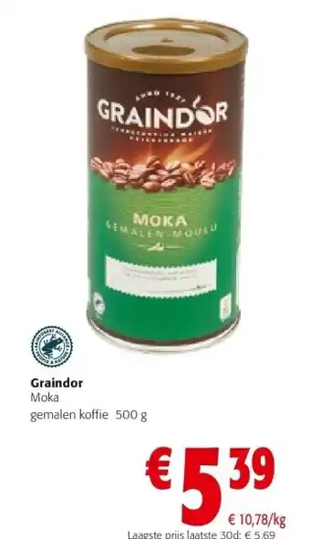 Colruyt Graindor Moka gemalen koffie 500 g aanbieding