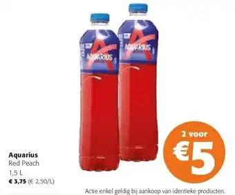 Colruyt Aquarius Red Peach 1,5 L aanbieding