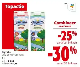 Colruyt Joyvalle volle of halfvolle melk 1 L aanbieding