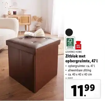 Lidl Zitblok met opbergruimte, 47 l aanbieding