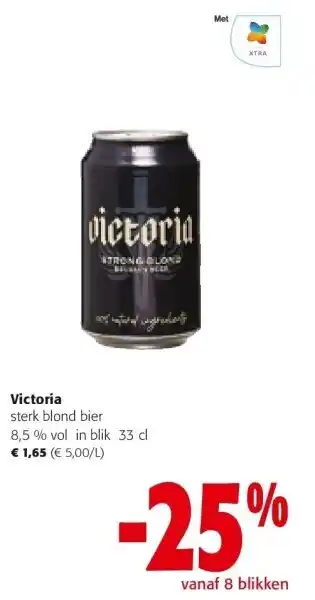 Colruyt Victoria sterk blond bier 8,5 % vol in blik 33 cl aanbieding