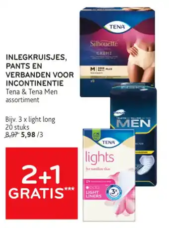 INLEGKRUISJES, PANTS EN VERBANDEN VOOR INCONTINENTIE Tena & Tena Men