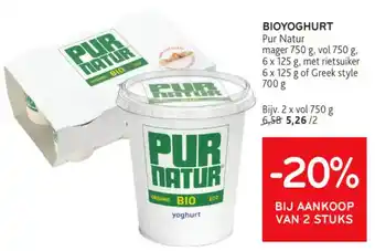 Alvo BIOYOGHURT Pur Natur aanbieding