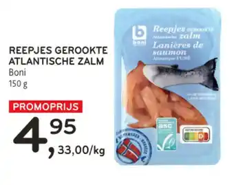 Alvo REEPJES GEROOKTE ATLANTISCHE ZALM Boni 150 g aanbieding