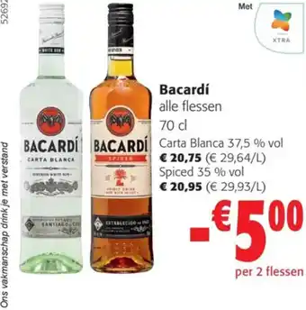 Colruyt Bacardí Carta Blanca , Spiced 70 cl aanbieding