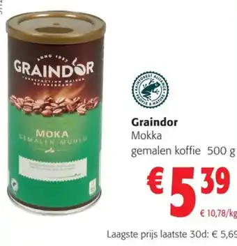 Colruyt Graindor Mokka gemalen koffie 500 g aanbieding