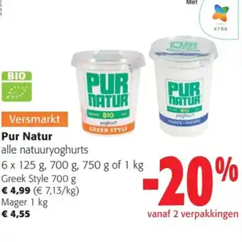 Colruyt Pur Natur alle natuuryoghurts aanbieding