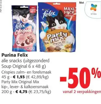 Colruyt Purina Felix alle snacks aanbieding