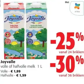 Colruyt Joyvalle volle of halfvolle melk 1 L aanbieding