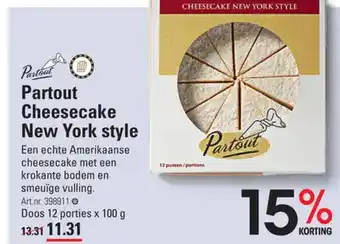 Sligro-M Partout Cheesecake New York style 12 portjes x 100 g aanbieding