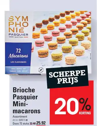 Sligro-M Brioche Pasquier Mini- macarons aanbieding