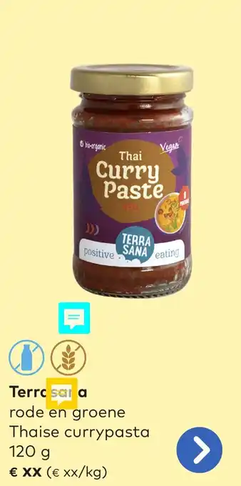Terrasana rode en groene Thaise currypasta 120g