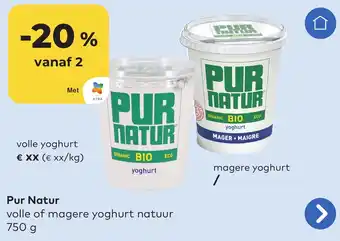 OKay Pur Natur volle of magere yoghurt natuur 750g aanbieding