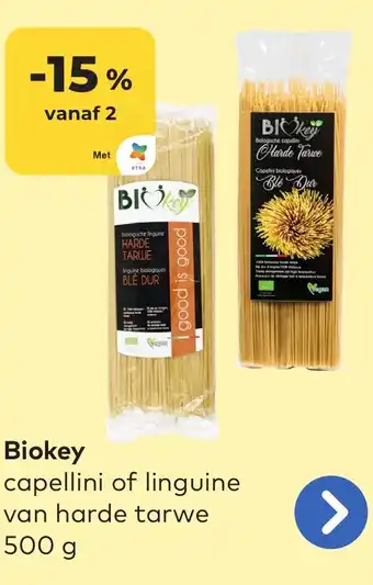 Biokey capellini of linguine van harde tarwe 500 g