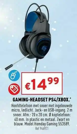 Trafic Gaming-headset ps4-xbox homday gaming 553589 aanbieding