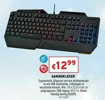 Trafic Gamingklavier homday gaming 553595 aanbieding