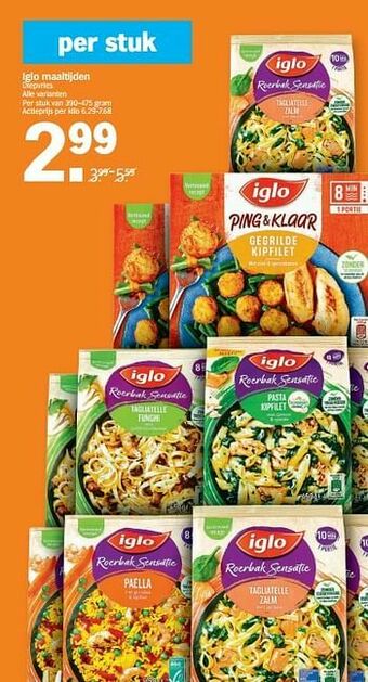 Albert Heijn Iglo maaltijden aanbieding
