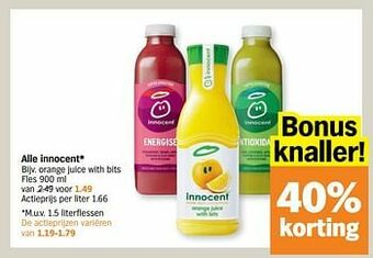 Albert Heijn Innocent orange juice with bits aanbieding