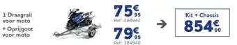 1 Draagrail voor moto + Oprijgoot voor moto