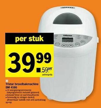 Albert Heijn Tristar broodbakmachine bm 4586 aanbieding
