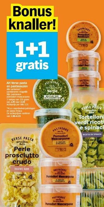 Albert Heijn Pastasaus pomodori-mascarpone aanbieding