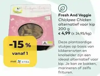 Bio Planet Fresh and veggie chickpea chicken alternatief voor kip aanbieding