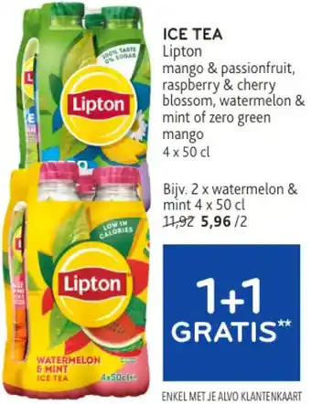 Alvo ICE TEA Lipton 2 x watermelon & mint 4 x 50 cl aanbieding
