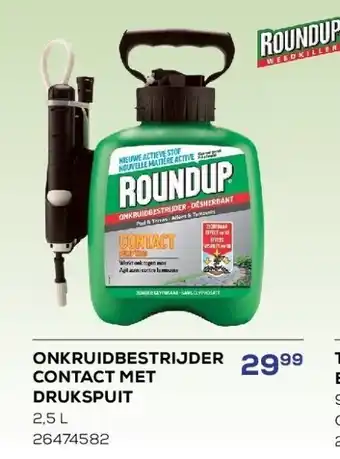 ONKRUIDBESTRIJDER CONTACT MET DRUKSPUIT