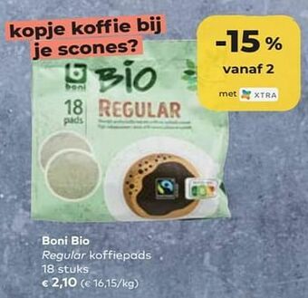 Bio Planet Boni bio regular koffiepads aanbieding