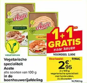 Carrefour Market Vegetarische specialiteit Aoste 100g aanbieding