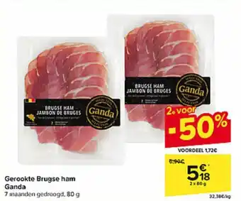 Carrefour Market Gerookte Brugse ham Ganda aanbieding