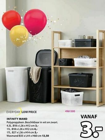 Jysk Infinity mand aanbieding