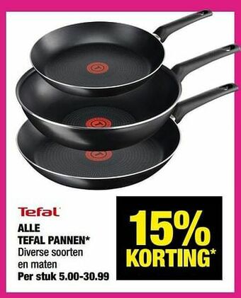 Big Bazar Alle tefal pannen aanbieding