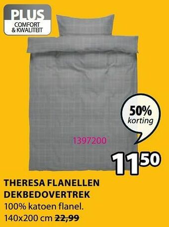 Jysk Theresa flanellen dekbedovertrek aanbieding