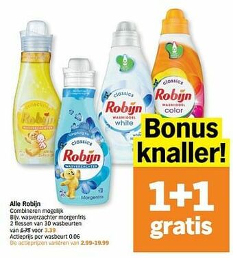 Albert Heijn Robijn wasverzachter morgenfris aanbieding
