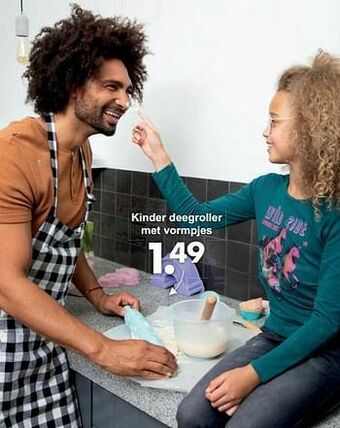Wibra Kinder deegroller met vormpjes aanbieding