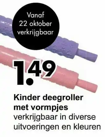 Wibra Kinder deegroller met vormpjes aanbieding