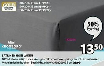 Jysk Satijnen hoeslaken aanbieding