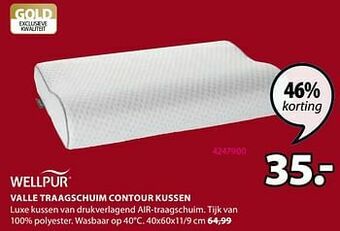 Jysk Valle traagschuim contour kussen aanbieding