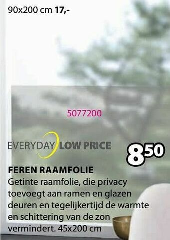 Jysk Feren raamfolie aanbieding
