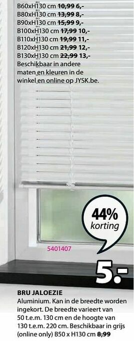 Jysk Bru jaloezie aanbieding