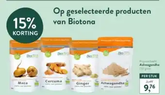 Op geselecteerde producten van Biotona