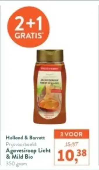 Holland & Barrett Agavesiroop Licht & Mild Bio 350 gram aanbieding