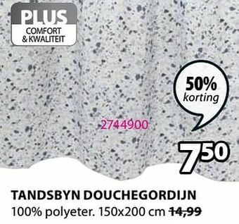 Jysk Tandsbyn douchegordijn aanbieding