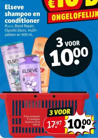 Kruidvat Elseve shampoo en conditioner aanbieding